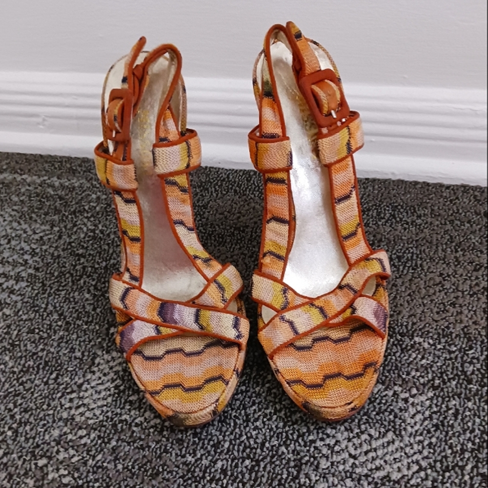 MISSONI MULTICOLOR STRAPPY PLATFORMS